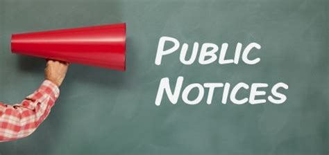 NOTICE TO THE PUBLIC: Here .